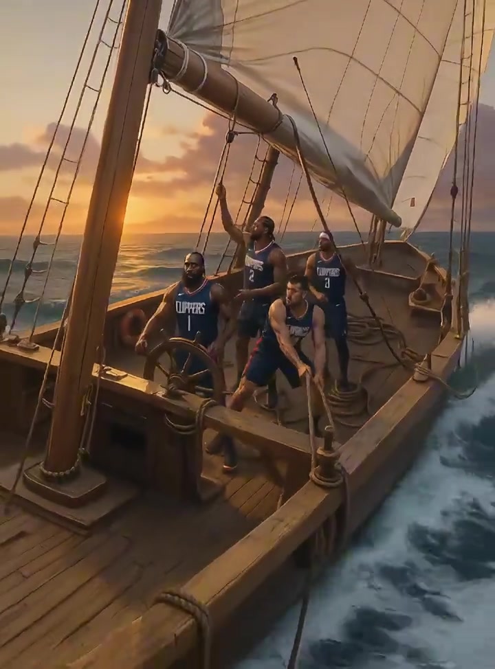 网友AI创作休赛期补强的快船从小帆船到大战舰