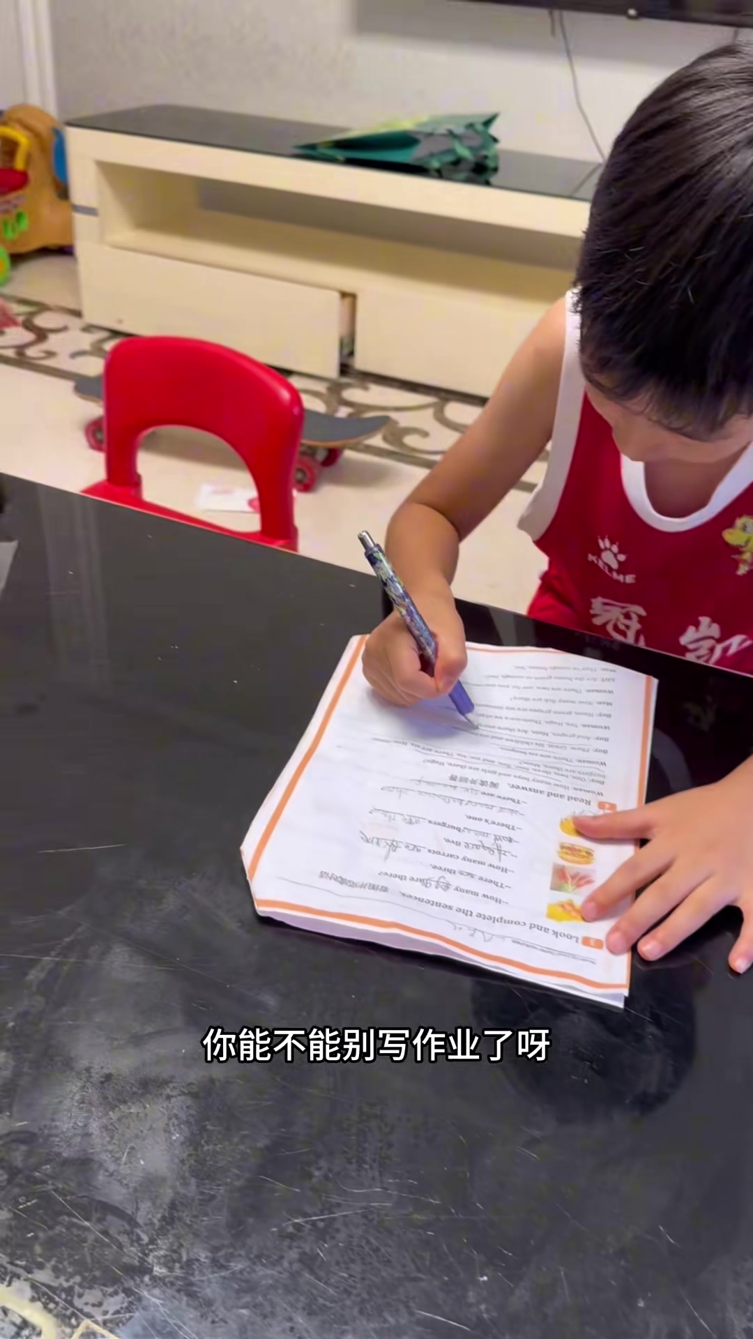 很有志气周琦儿子我爸可是周琦我要是不会打球多丢人啊