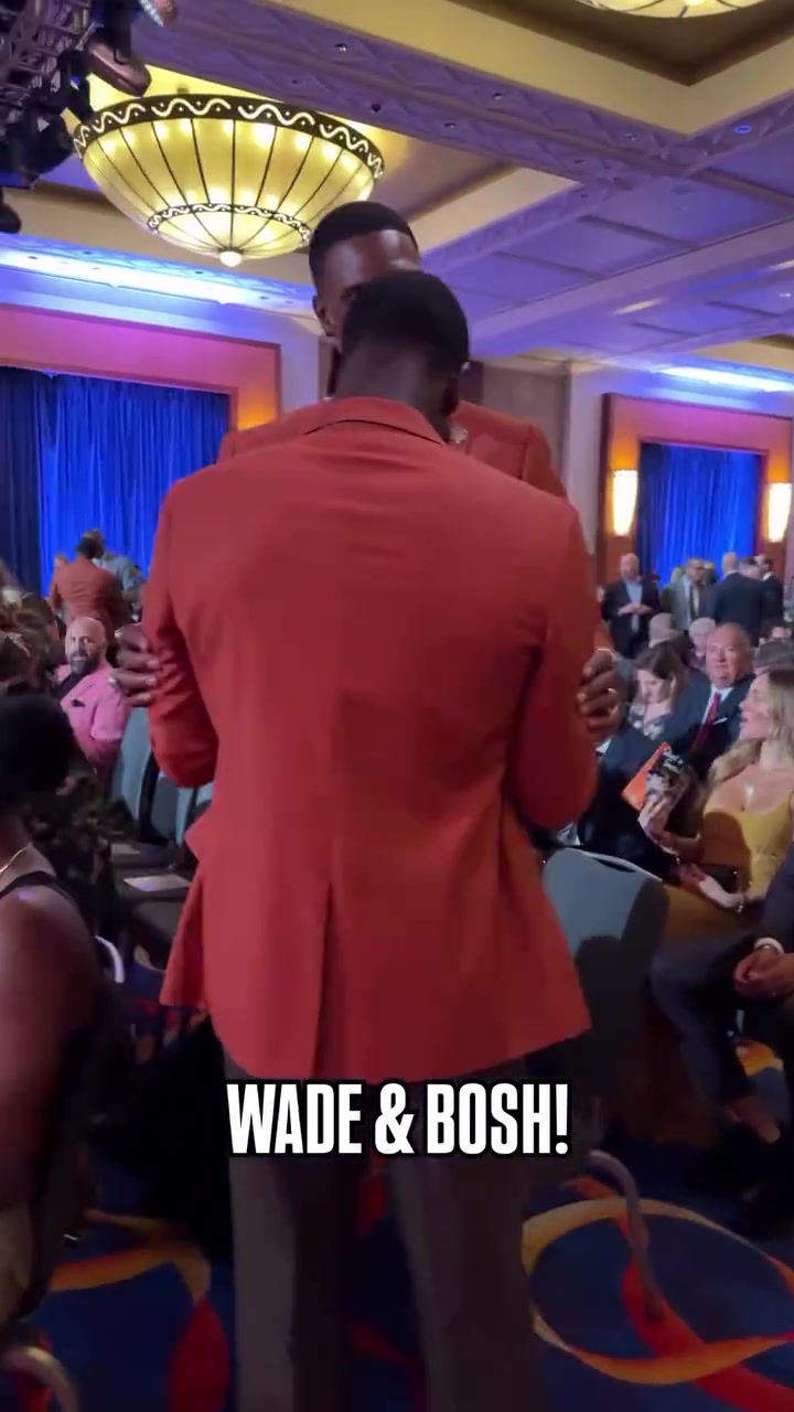 当年热火三巨头之二韦德波什作为08梦八成员入选名人堂