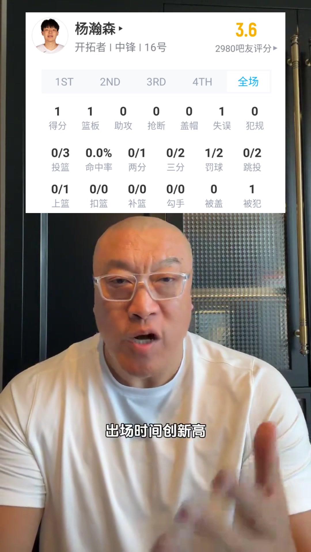 马健瀚森非防守型中锋他得在进攻端有所斩获否则要被下放