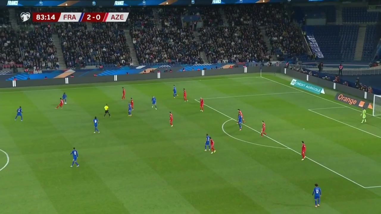 托万禁区内停球凌空侧钩霸气破门法国3-0锁定胜局