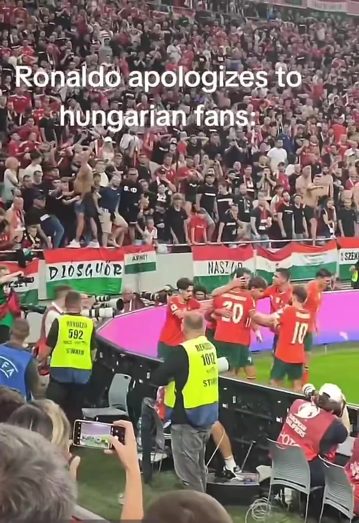 坎塞洛挑衅匈牙利球迷C罗看到后阻止并向球迷道歉